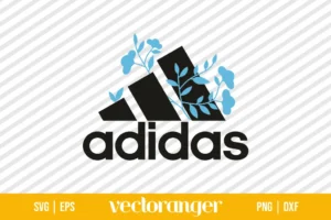 Adidas Logo Blue Flower SVG