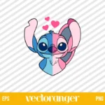 Half Disney Stitch And Angel SVG