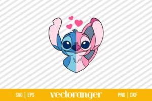 Half Disney Stitch And Angel SVG