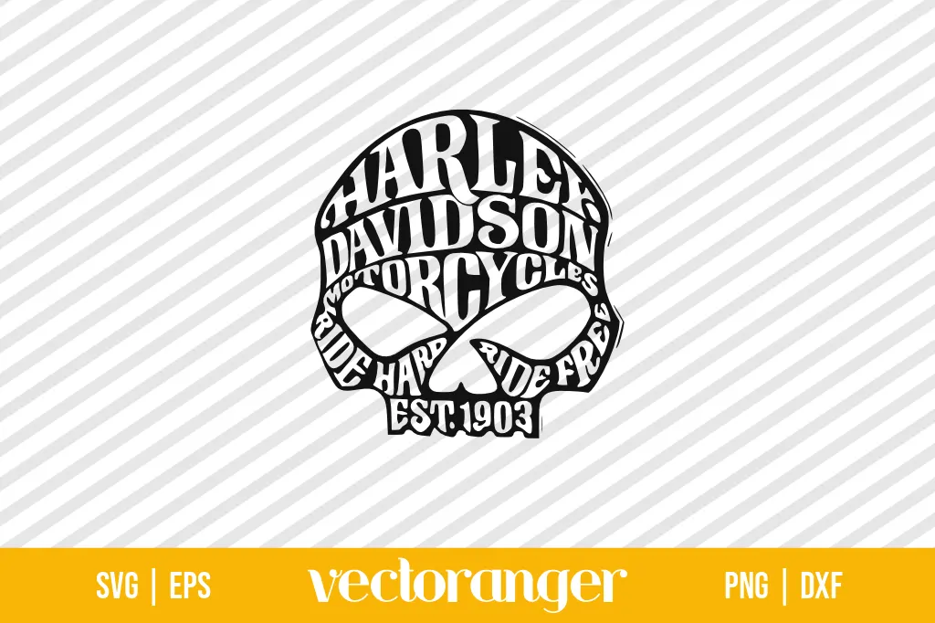 Harley Davidson Motorcycles Skull SVG Cut File