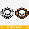 Harley Davidson Skull Logo SVG Cut File