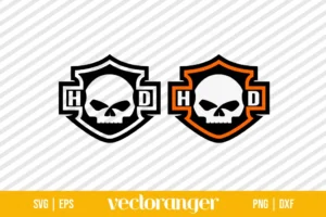 Harley Davidson Skull Logo SVG Cut File
