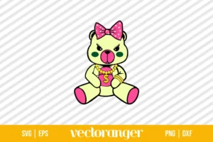 Female Gangster Teddy Bear Made Of Money SVG Cut File