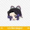 Kochou Shinobu Face SVG Layered