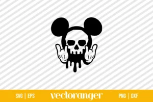 Mickey Skull Head Rock N Roll SVG