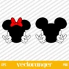 Mickey and Minnie Mouse Rock Hand Sign SVG