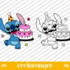 Stitch Birthday Cake SVG