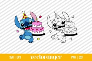 Stitch Birthday Cake SVG
