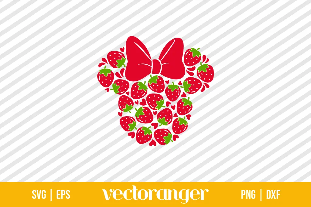 Strawberry Minnie Mouse SVG Layered