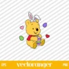 Baby Pooh Easter Bunny SVG Vector