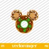 Mouse Head Donut Snack SVG