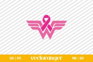 Wonder Woman Breast Cancer Ribbon SVG Free