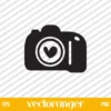 Camera With Heart SVG Free