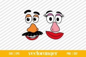 Mr And Mrs Potato Head Faces SVG Layered