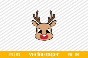Reindeer Face SVG Free