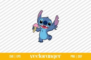 Stitch With Ice Cream SVG