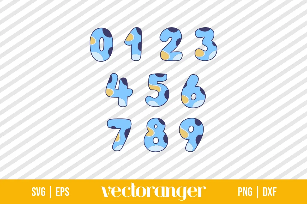 Bluey Numbers SVG