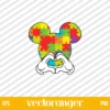 Mickey Head Autism Love SVG