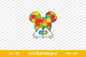 Mickey Head Autism Love SVG