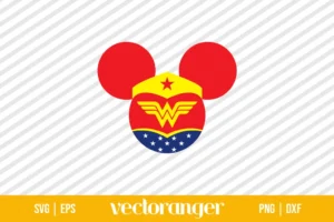 Wonder Woman Mickey Head SVG