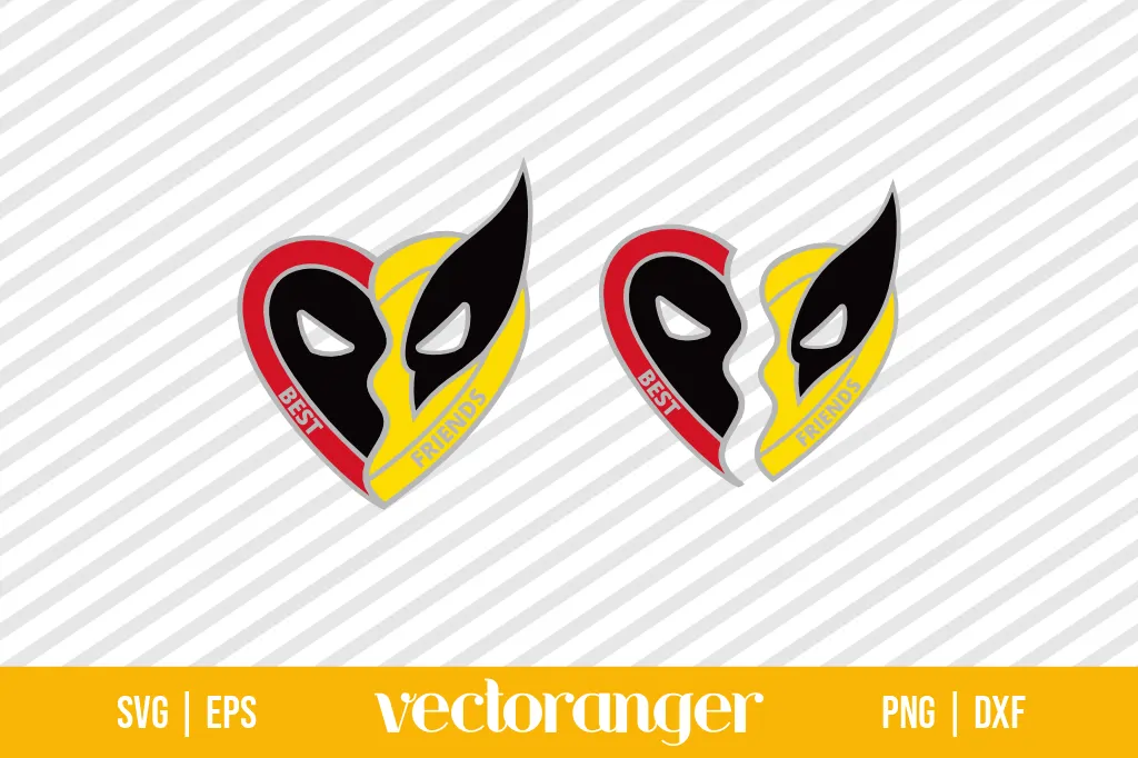 Deadpool and Wolverine Heart Best Friends SVG 1 Deadpool and Wolverine Heart Best Friends SVG