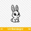 Kawaii Bunny Outline SVG Free