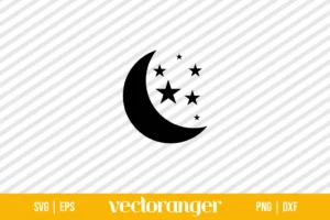 Moon And Stars SVG Free