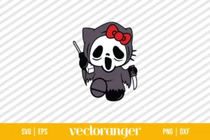 Hello Kitty Ghostface Scream SVG