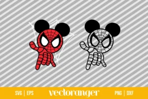 Mickey Spiderman Face SVG