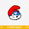 Papa Smurf Face SVG Layered
