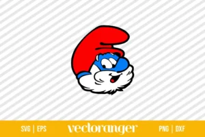 Papa Smurf Face SVG Layered