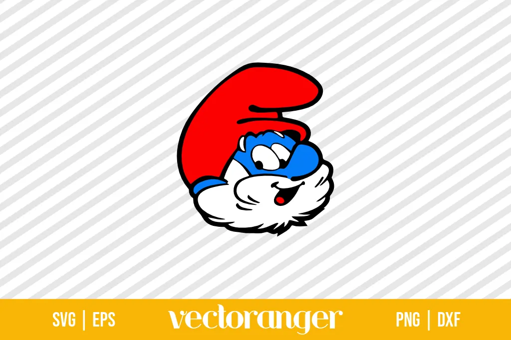 Papa Smurf Face SVG Layered 1 Papa Smurf Face SVG Layered