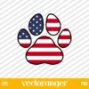 American Flag Paw SVG Free