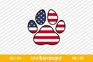 American Flag Paw SVG Free