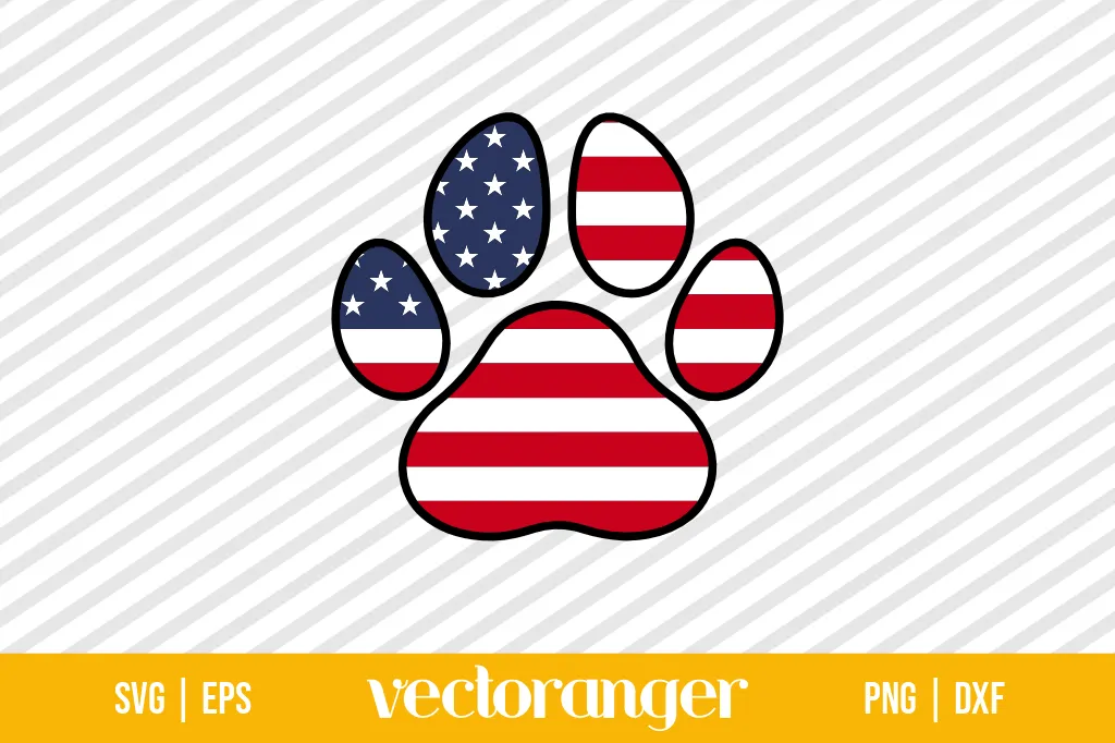 American Flag Paw SVG Free 1 American Flag Paw SVG Free