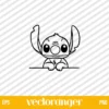 Cute Stitch Outline SVG