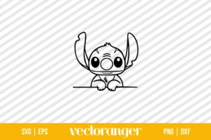 Cute Stitch Outline SVG