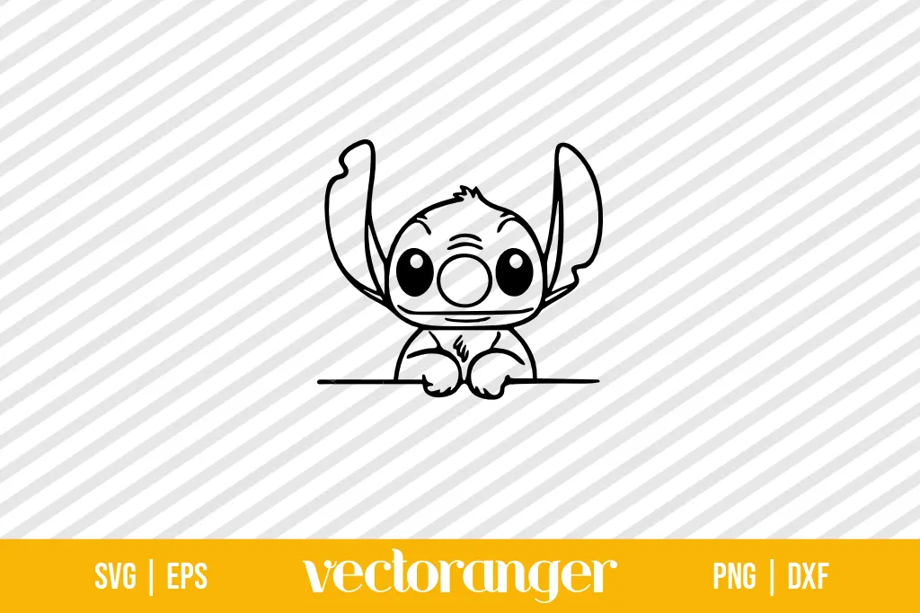 Cute Stitch Outline SVG 1 Cute Stitch Outline SVG