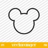 Mickey Head Outline SVG Free