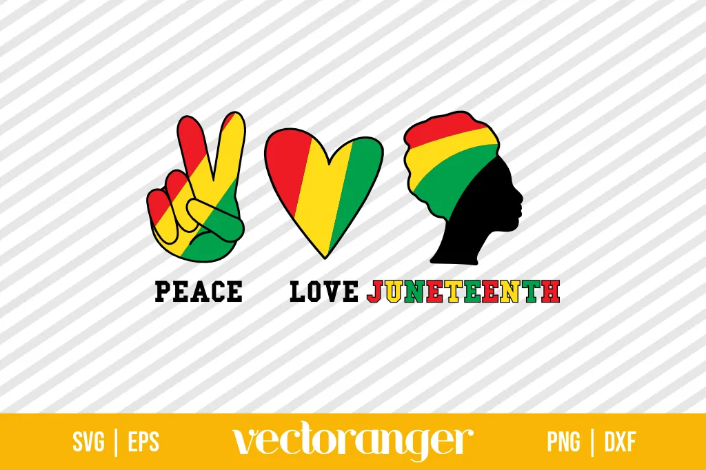 Peace Love Juneteenth SVG Free 1 Peace Love Juneteenth SVG Free