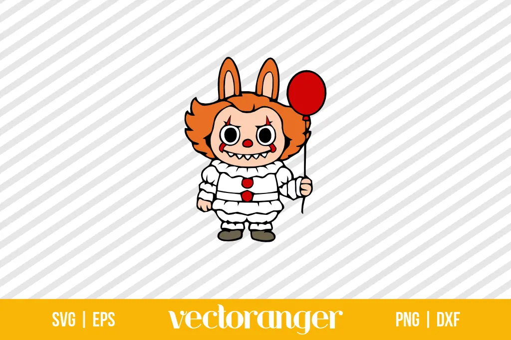Labubu Pennywise SVG Free 1 Labubu Pennywise SVG Free