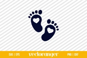 Baby Feet With Hearts SVG Free