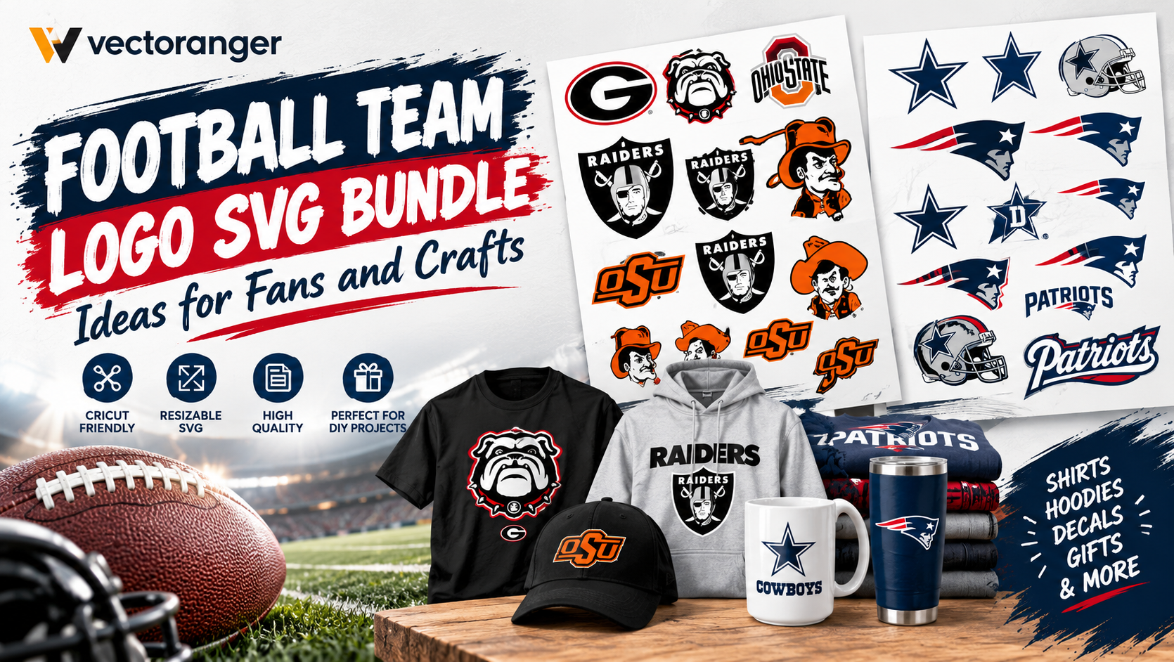 Football Team Logo SVG Bundle Ideas for Fans and Crafts